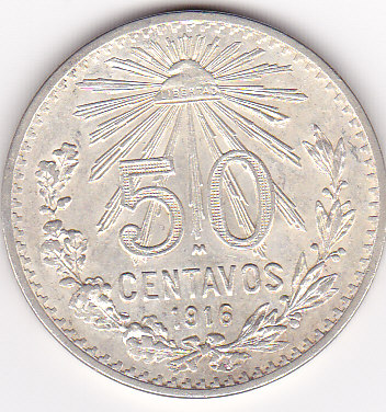 Mexico-1916-50-Centavos-Ones-Over-Inverted-Ones